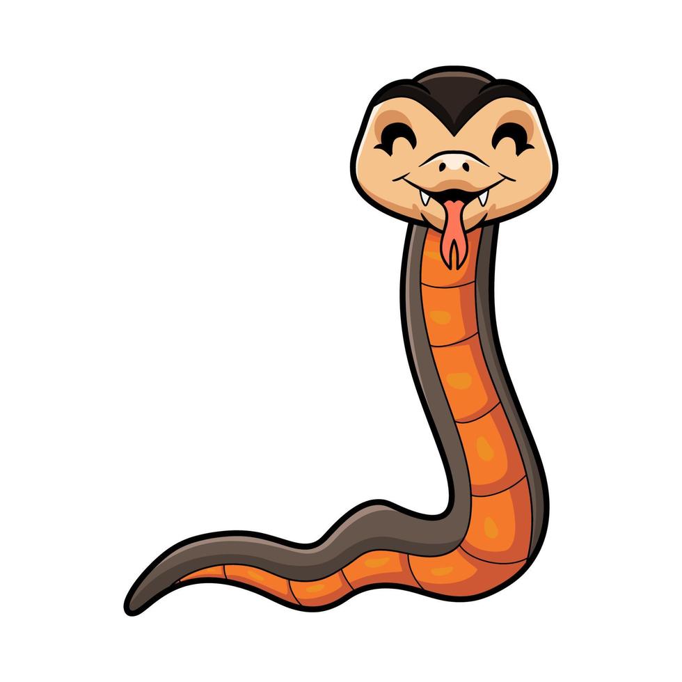 Cute golden crowned snake cartoon vector