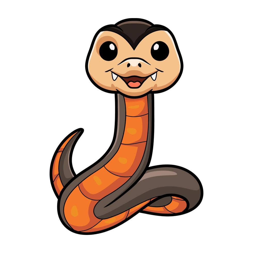 Cute golden crowned snake cartoon vector