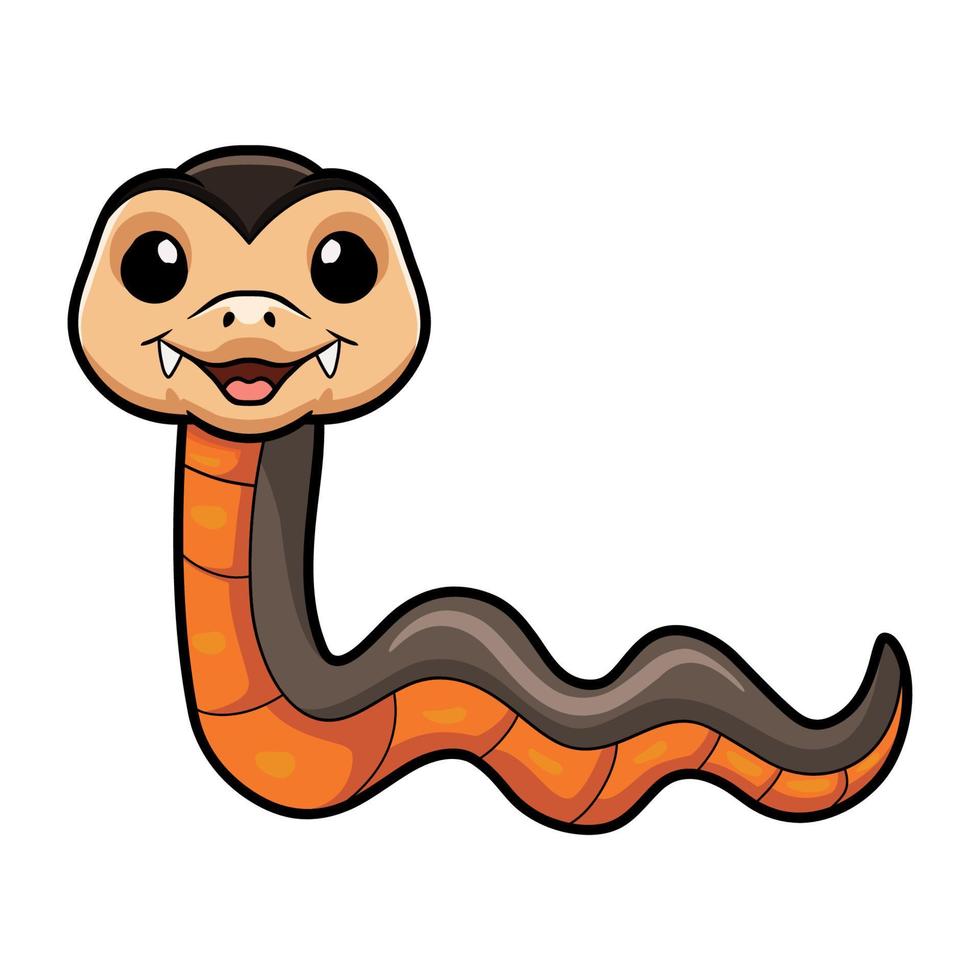 Cute golden crowned snake cartoon vector