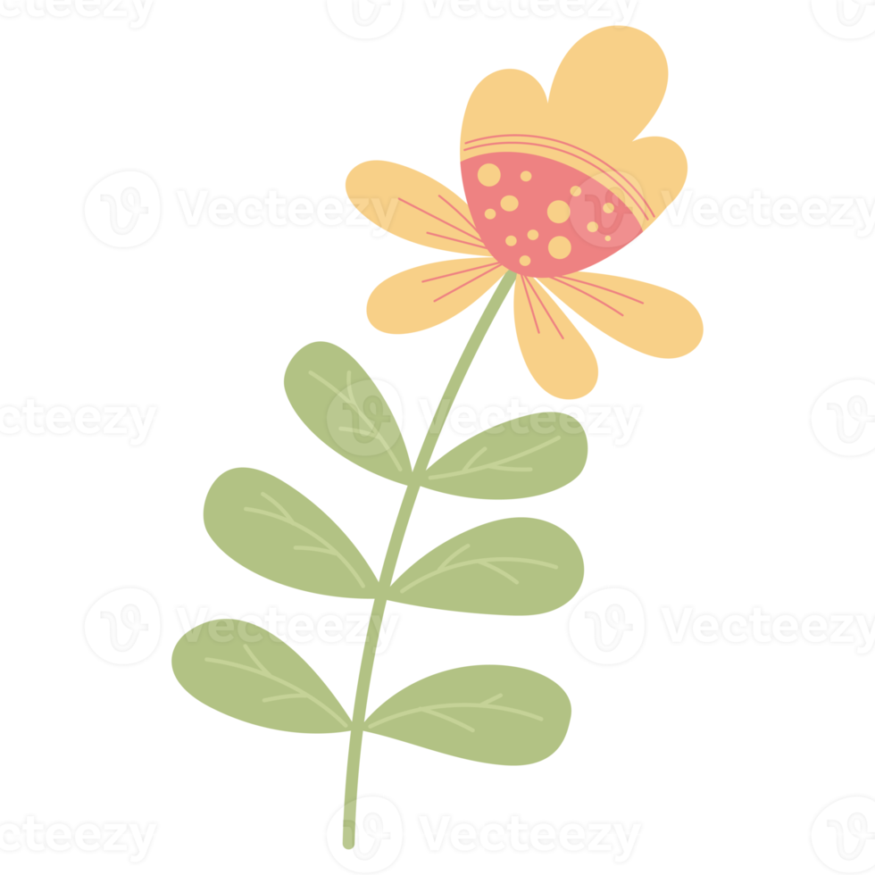 geel bloem. sticker png