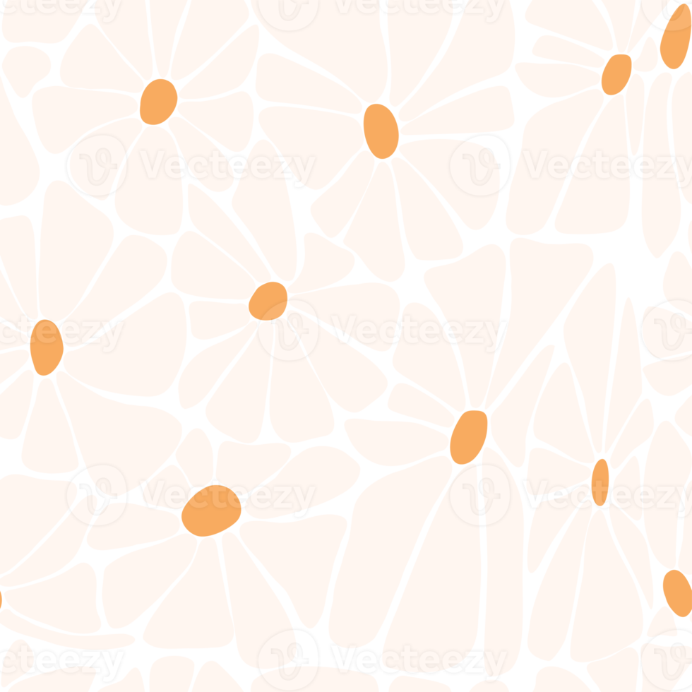 Retro seamless pattern. Groovy Daisy Flower png