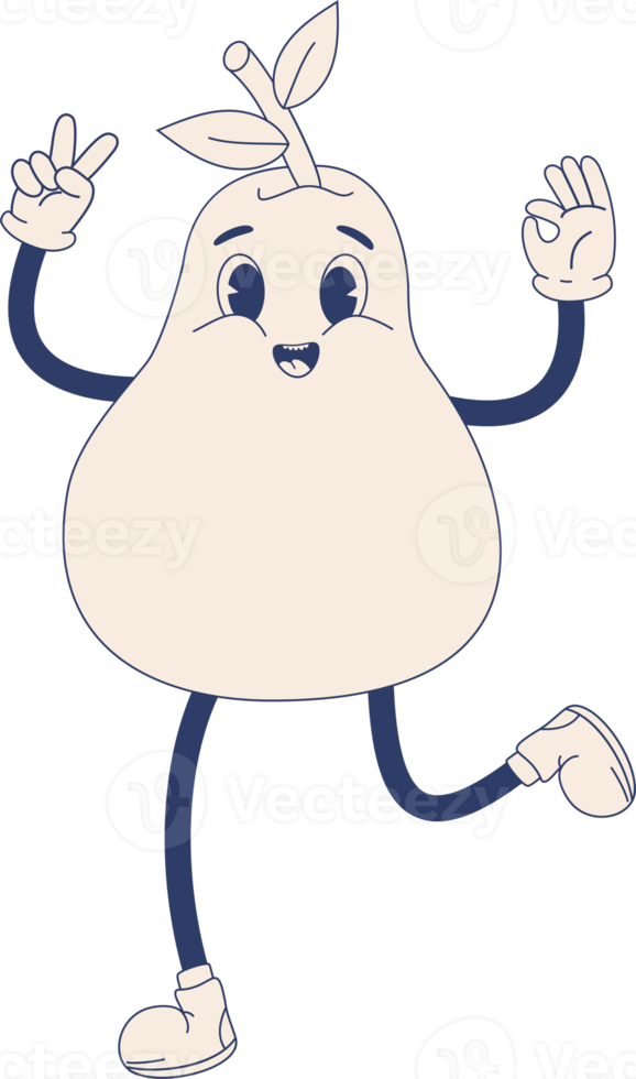 retro  character pear png