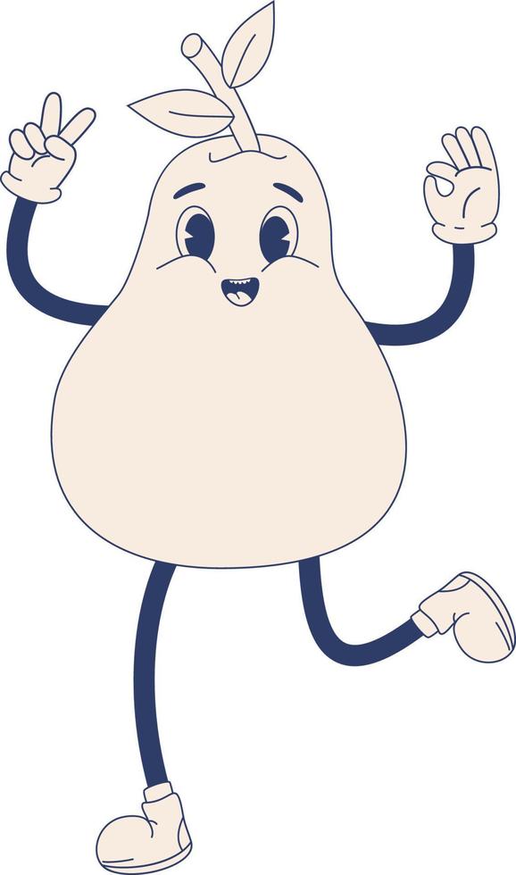 retro  character pear vector