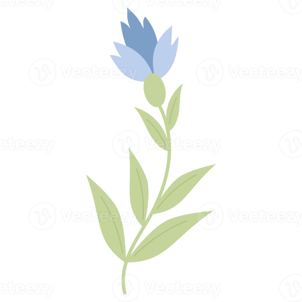 blauw bloem knop. sticker png