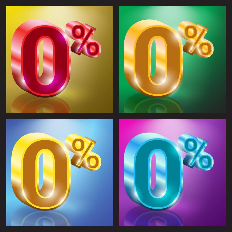 zero percent on a white background. Sale of special offers. Discount with the price is zero percent vector