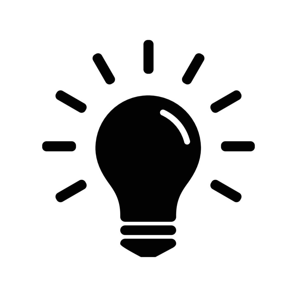 light bulb black and white vector icon design