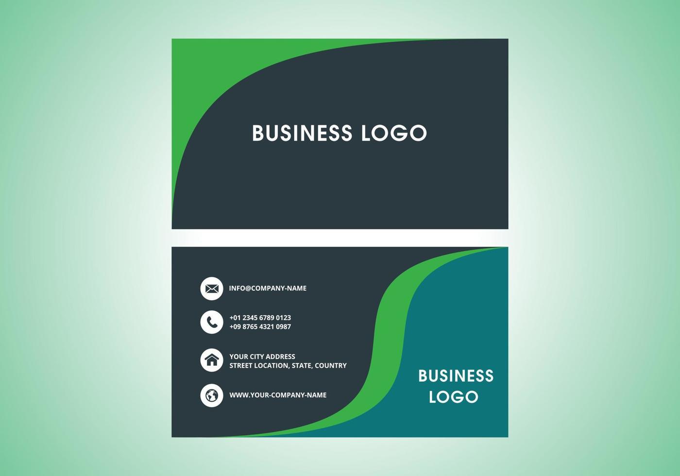 Modern Creative and Clean Business Card Template. Flat Design Vector Illustration. Stationery Design