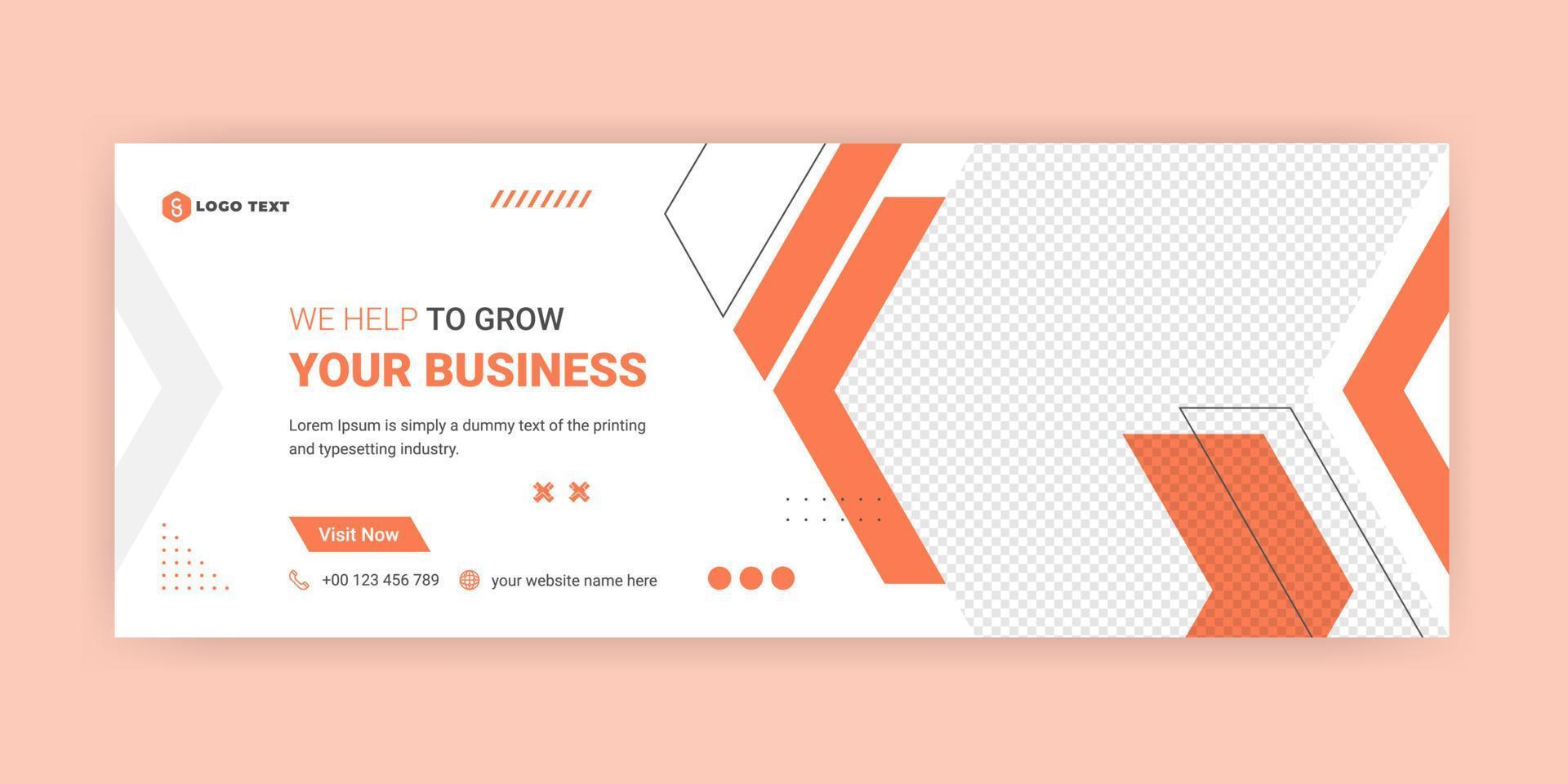 Grow Your Business Social Media Cover Banner Template vector
