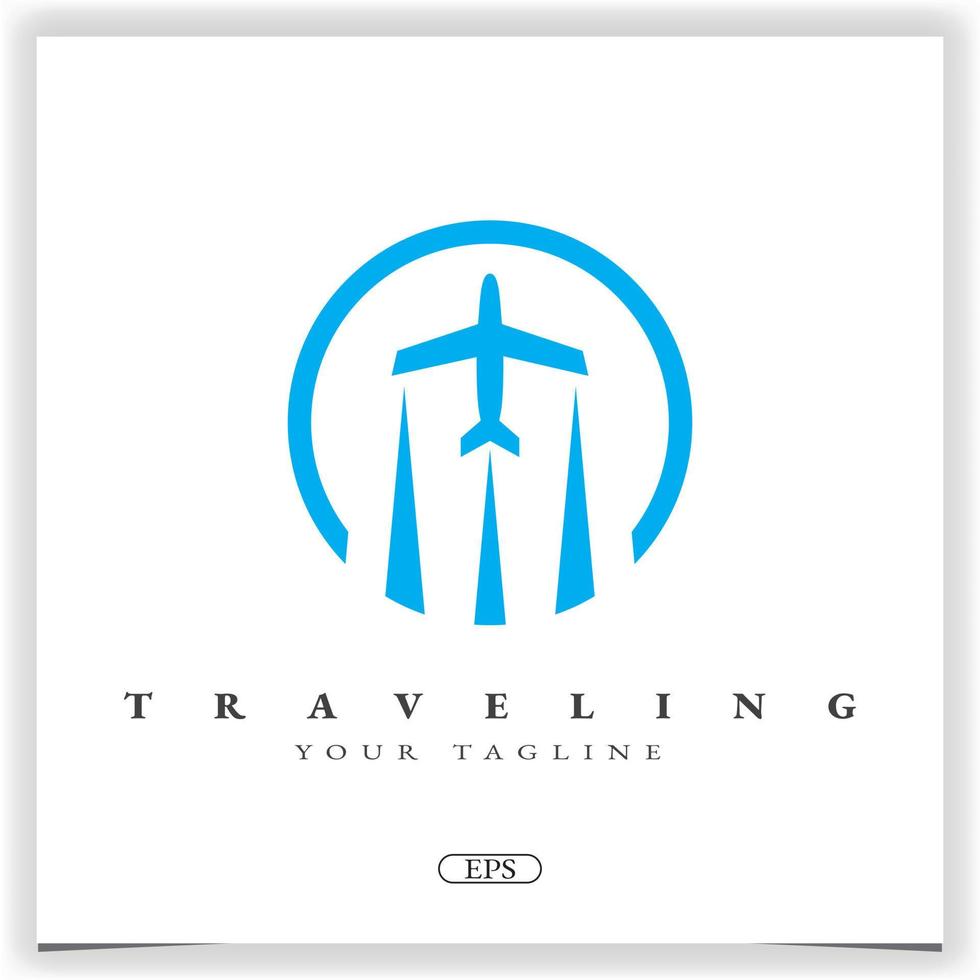 airplane travel logo premium elegant template vector eps 10