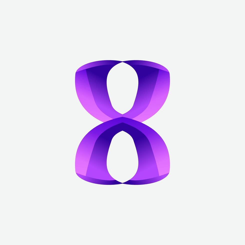 Number 8 vector design, eight number design, creative 8, colorful eight