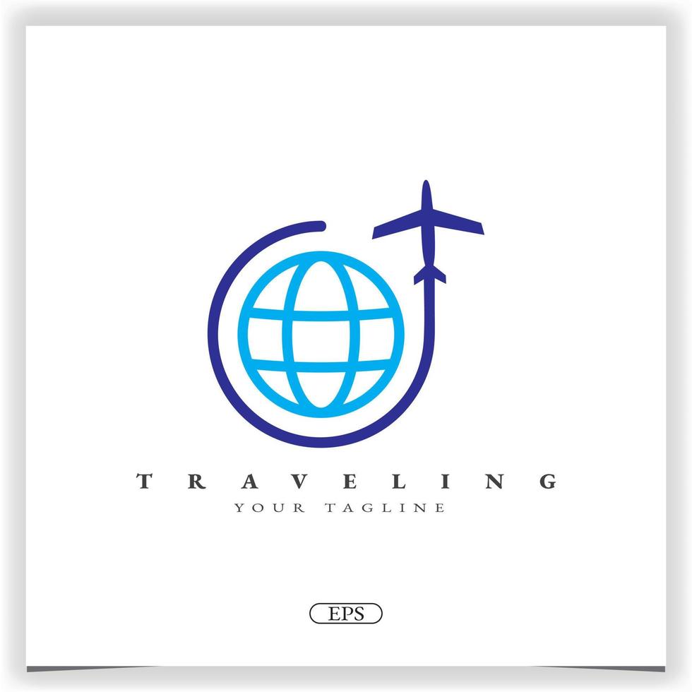 airplane travel logo premium elegant template vector eps 10