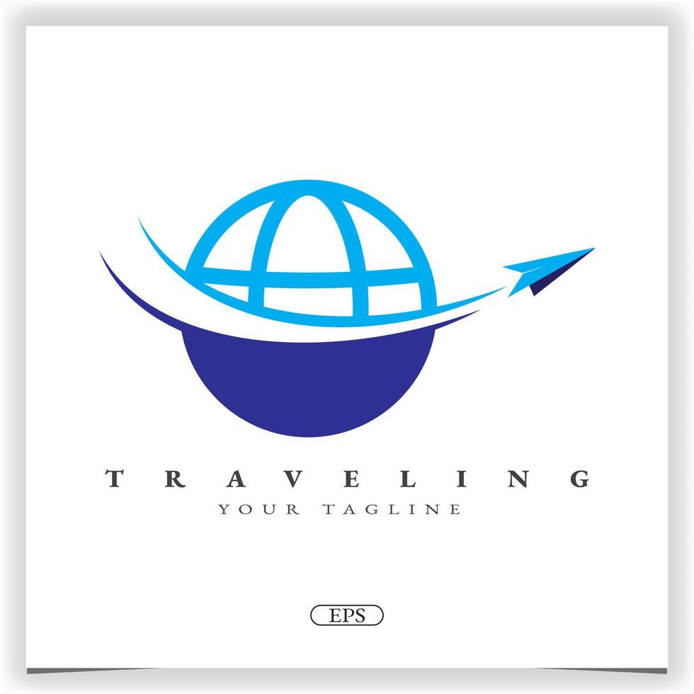 airplane travel logo premium elegant template vector eps 10