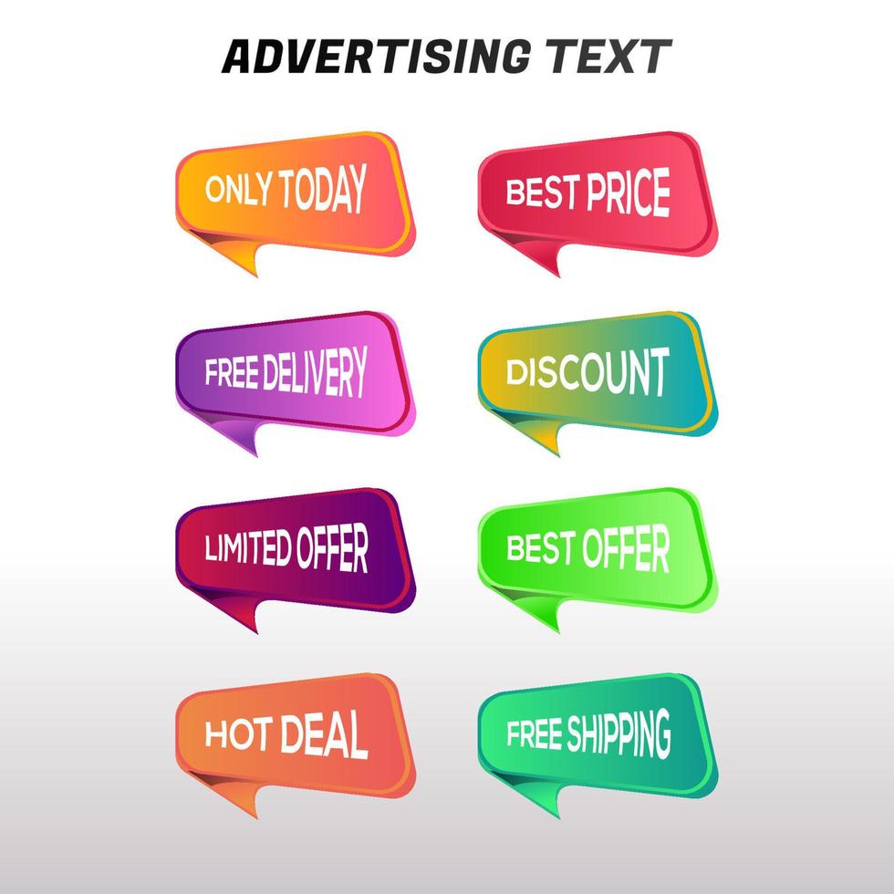 Set discount label with advertising text vector