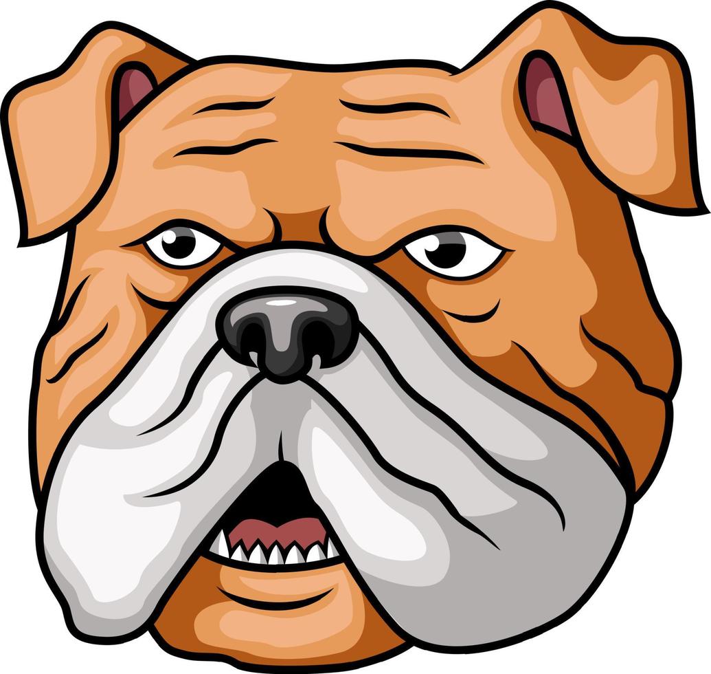 Cute bulldog head mascot character vector