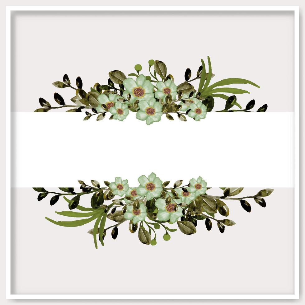 vector floral acuarela marco colección