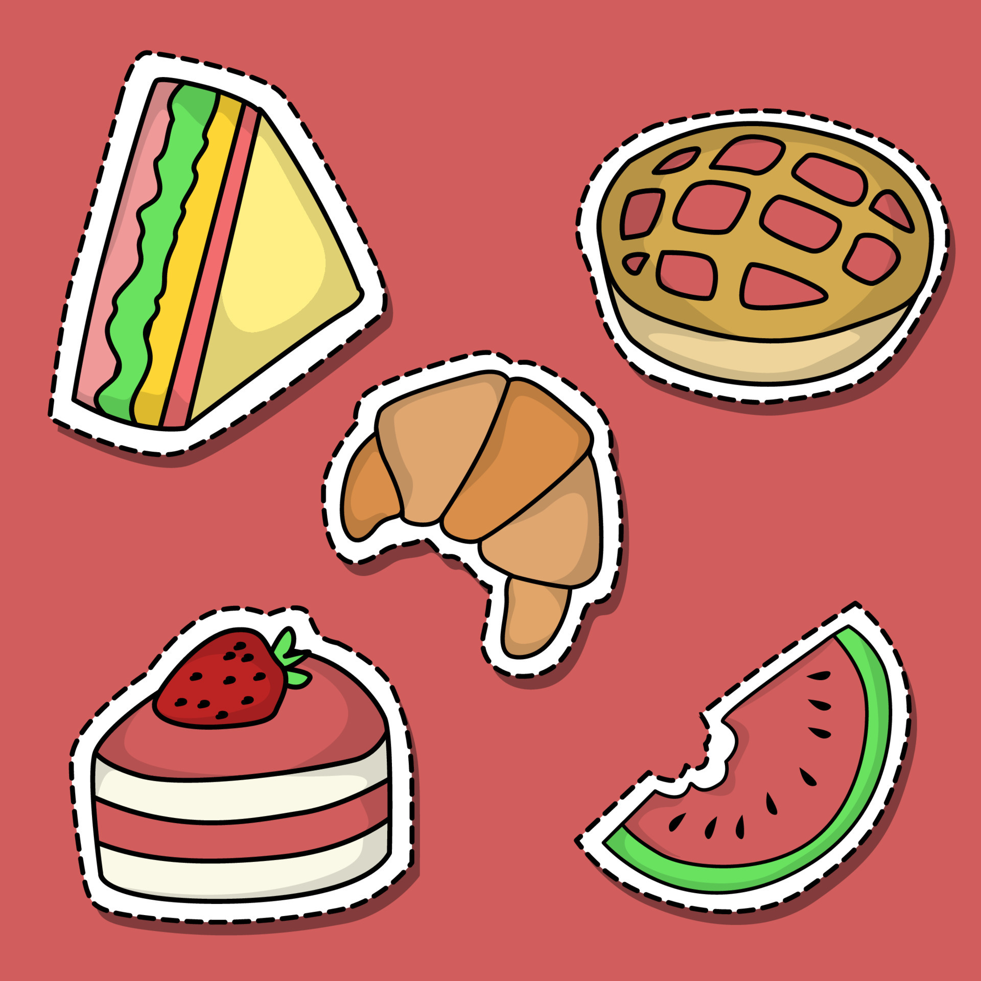 Cute food icon sticker Royalty Free Vector Image