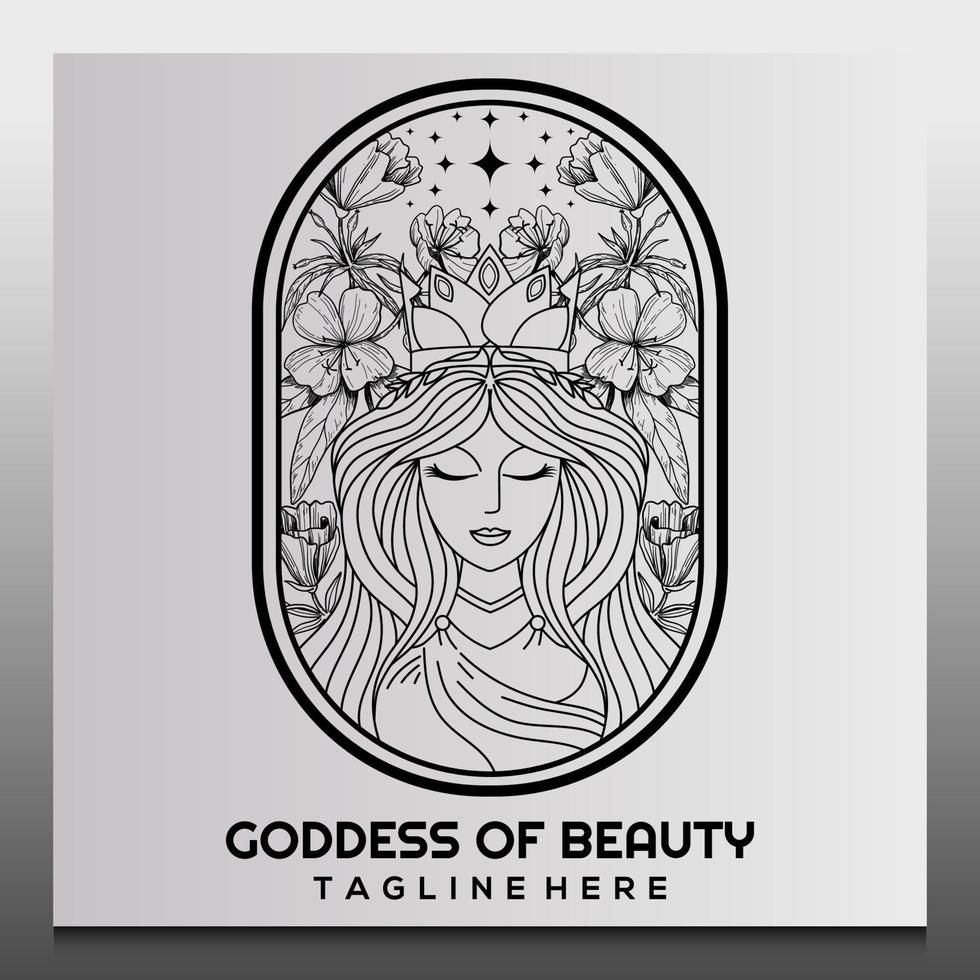 Premium Vector Nature Goddess Beauty Creative Logo Template