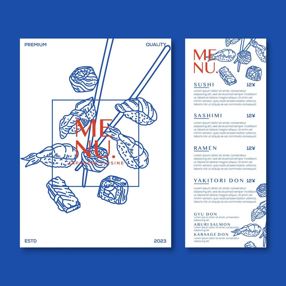 Premium Vector Japanese Cuisine Vector Illustration Menu