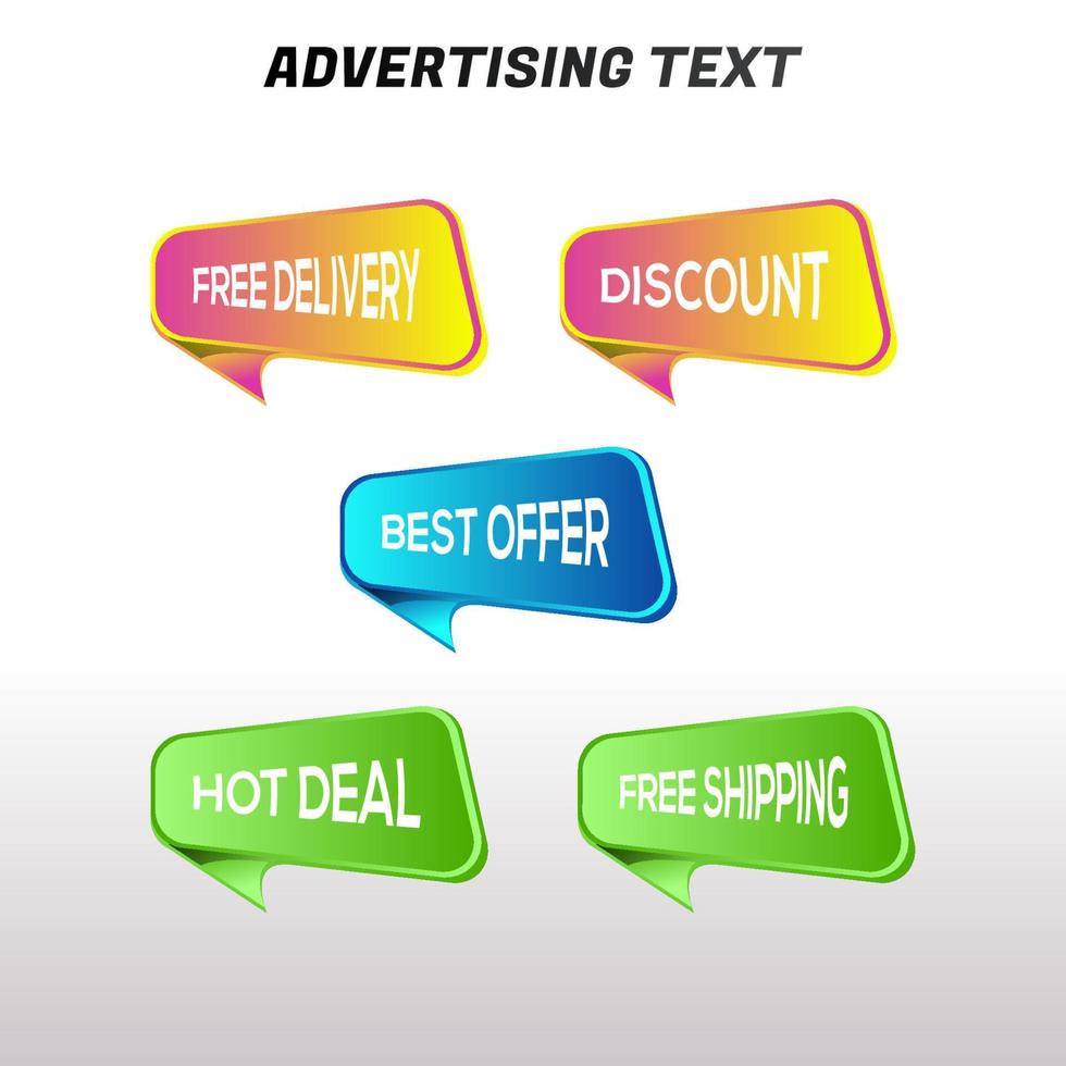 Set discount label with advertising text vector