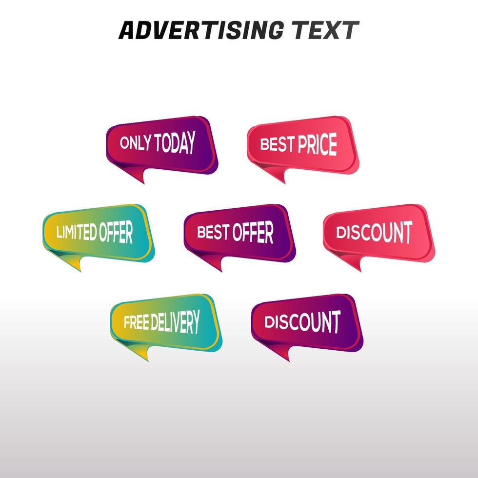 Set discount label with advertising text vector