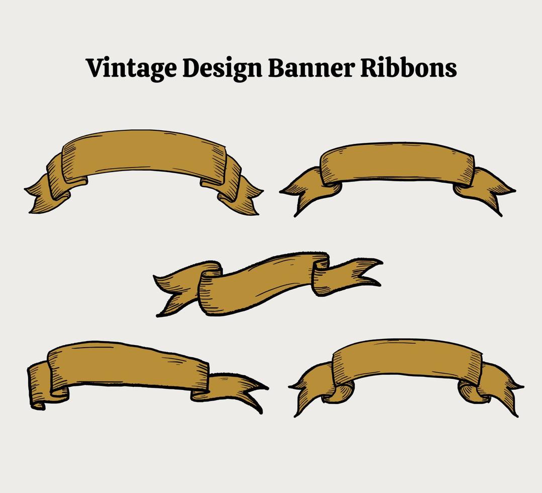 Vintage banner ribbon vector