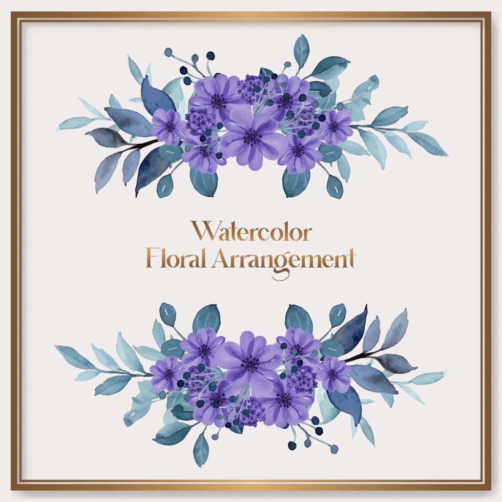 vector floral acuarela marco colección