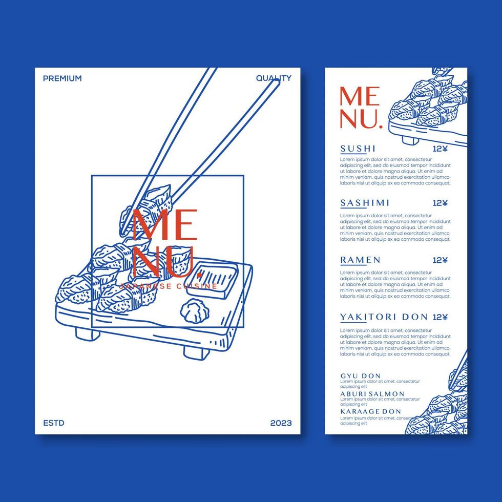 Premium Vector Japanese Cuisine Vector Illustration Menu