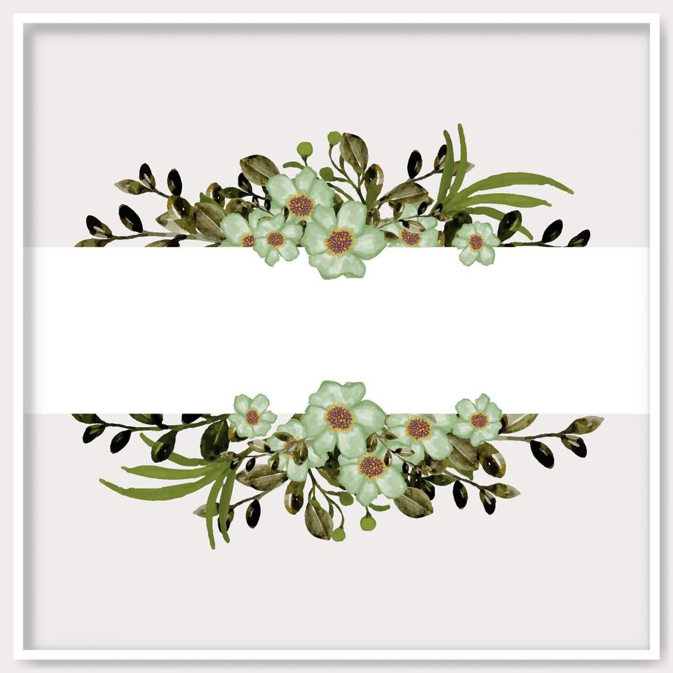 vector floral acuarela marco colección