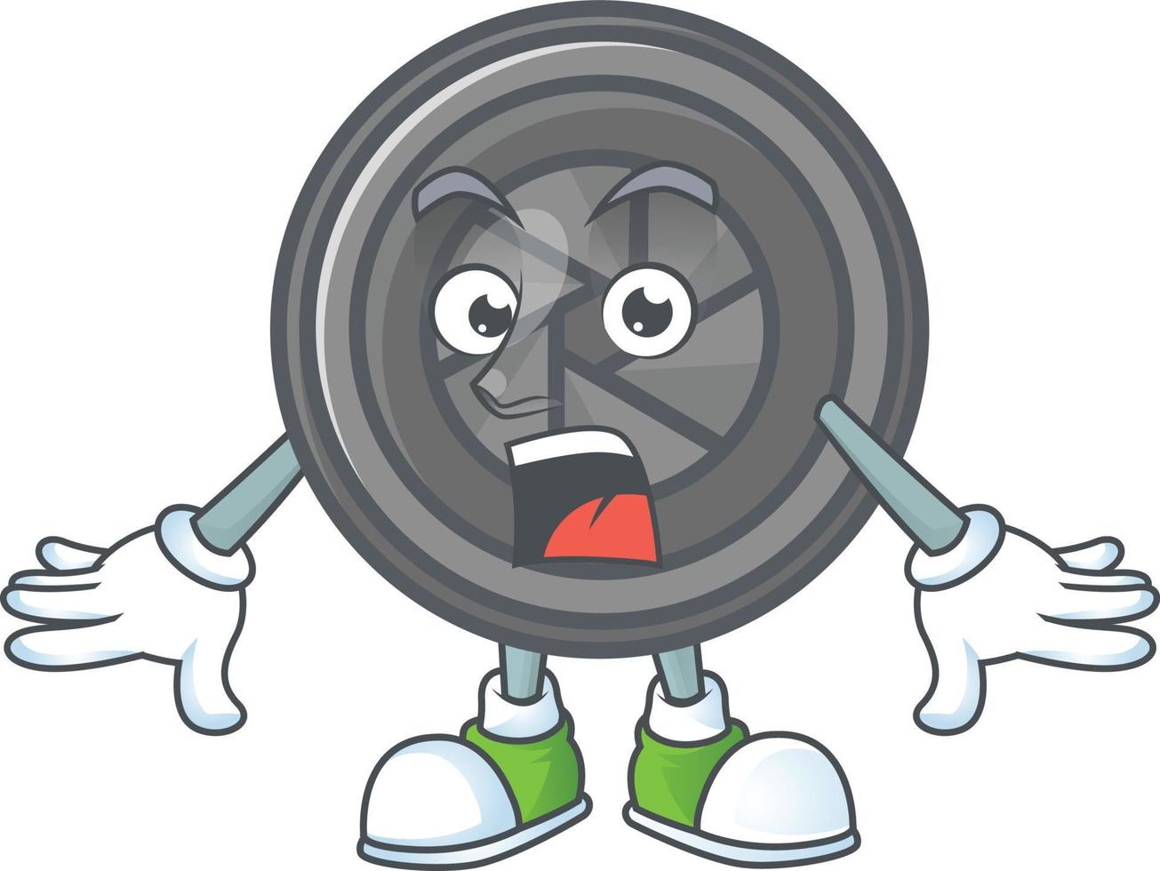 Camera lens mascot icon design vector