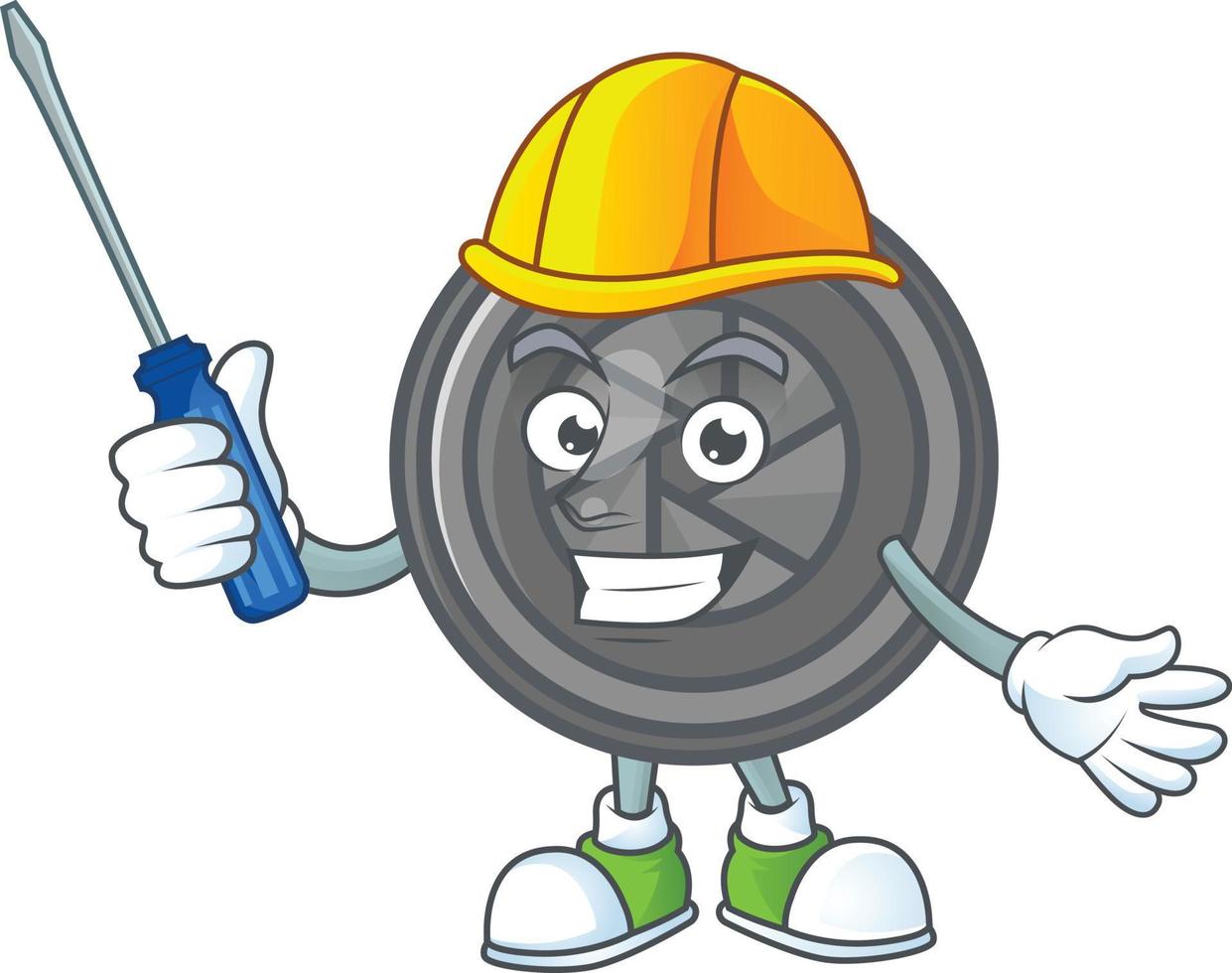 Camera lens mascot icon design vector