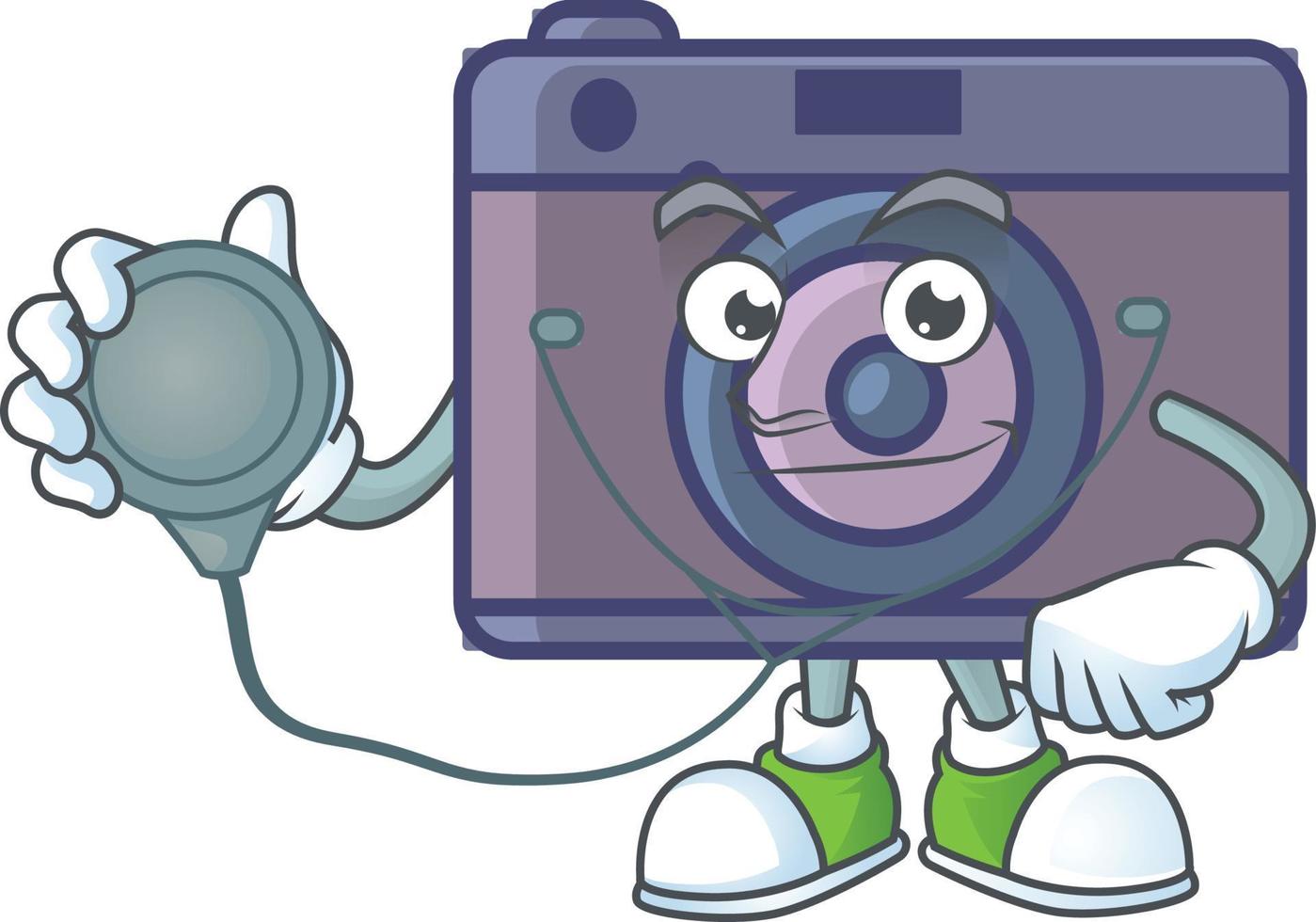 A cute image of retro camera cartoon character vector