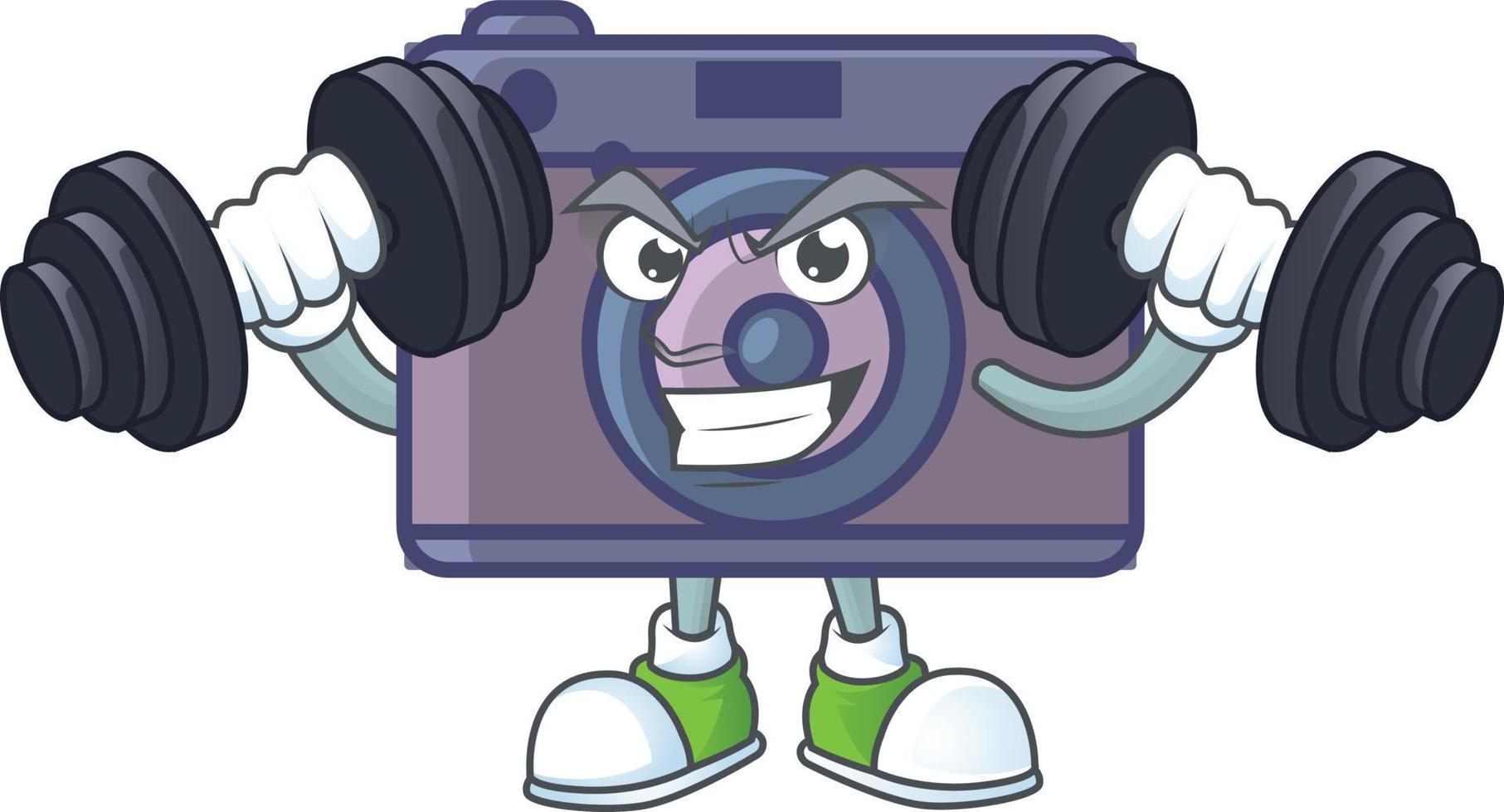 A cute image of retro camera cartoon character vector