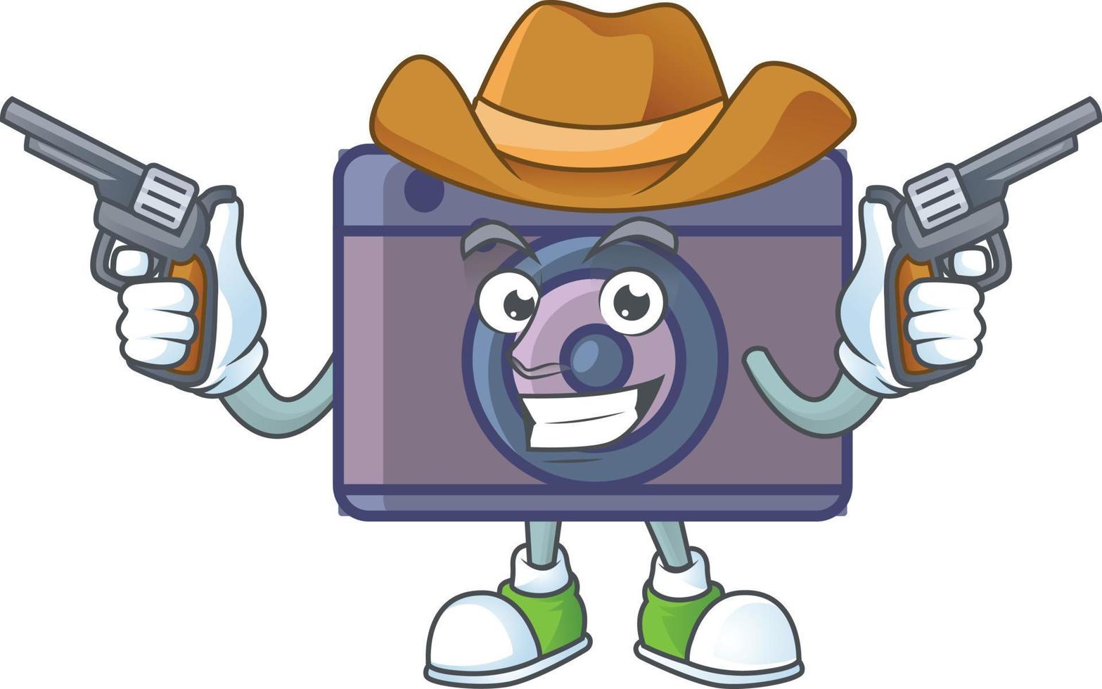 A cute image of retro camera cartoon character vector