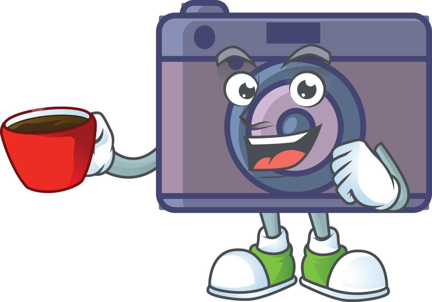 A cute image of retro camera cartoon character vector