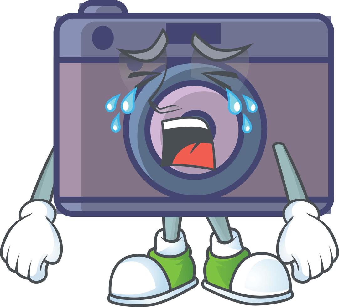 A cute image of retro camera cartoon character vector