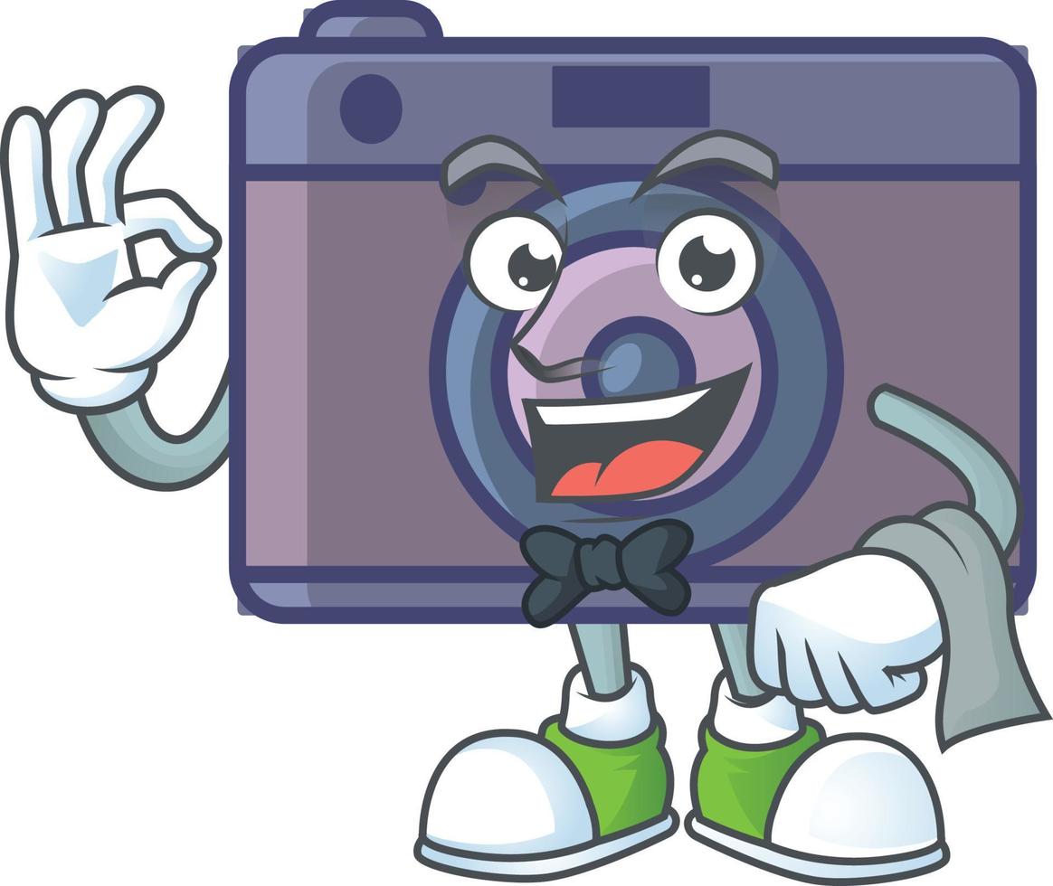 A cute image of retro camera cartoon character vector