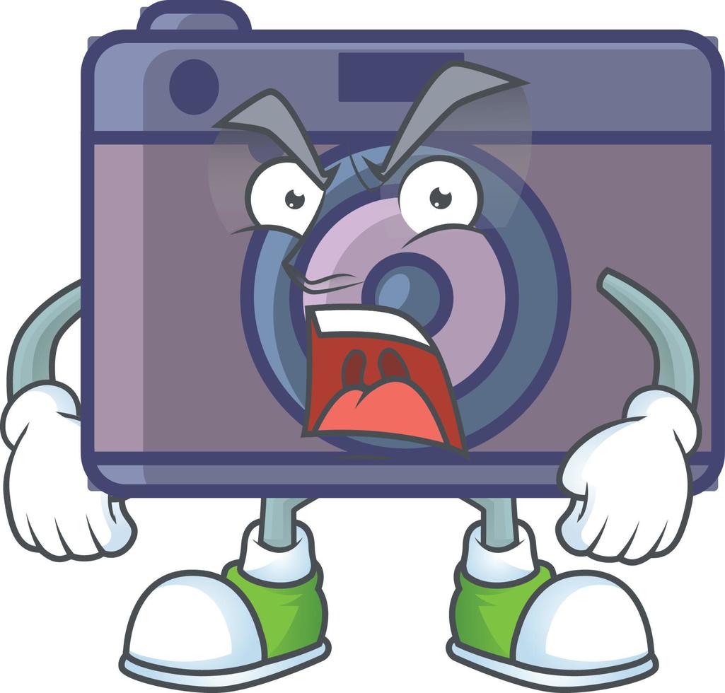 A cute image of retro camera cartoon character vector