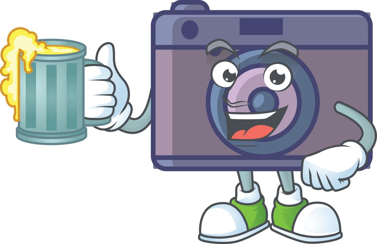 A cute image of retro camera cartoon character vector