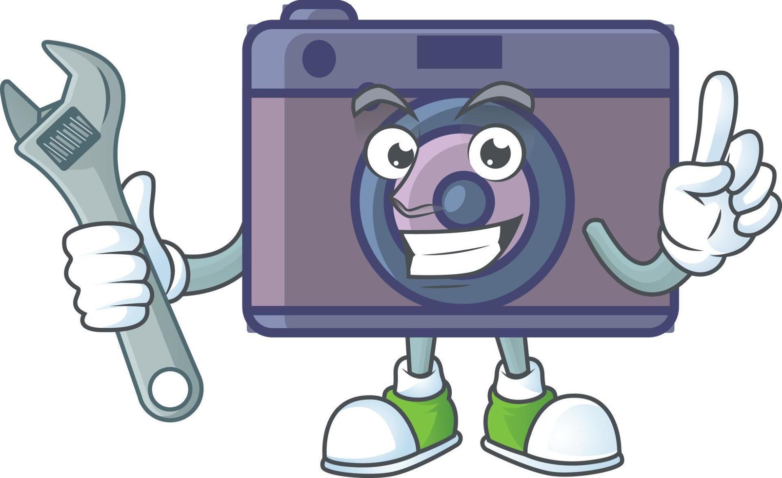 A cute image of retro camera cartoon character vector