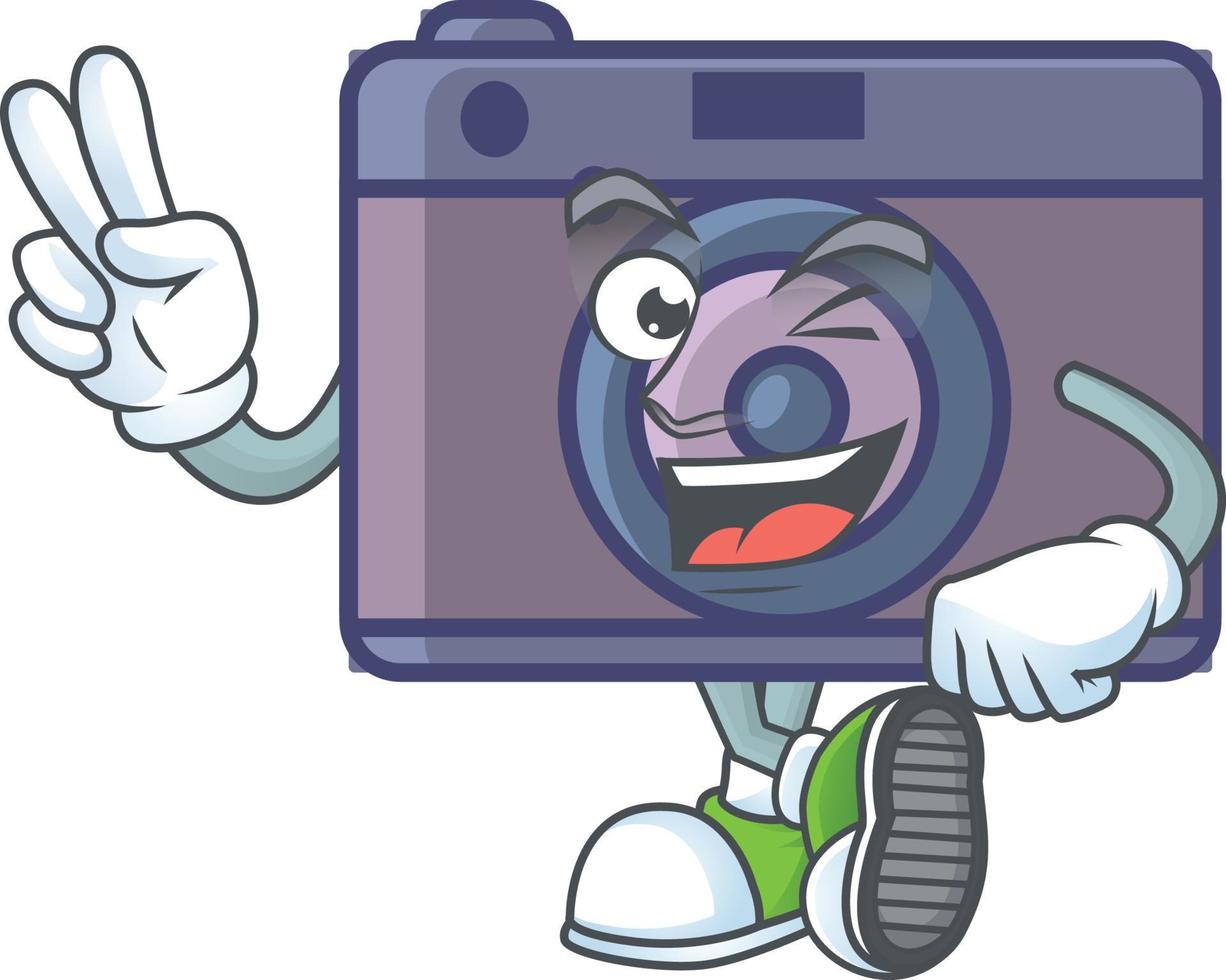 A cute image of retro camera cartoon character vector