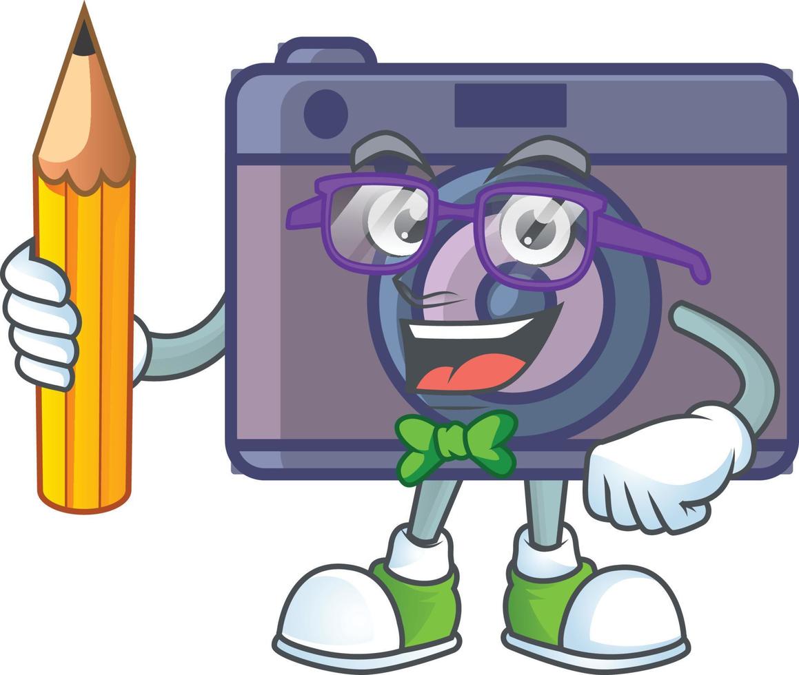 A cute image of retro camera cartoon character vector