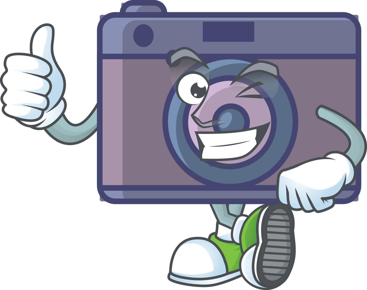 A cute image of retro camera cartoon character vector