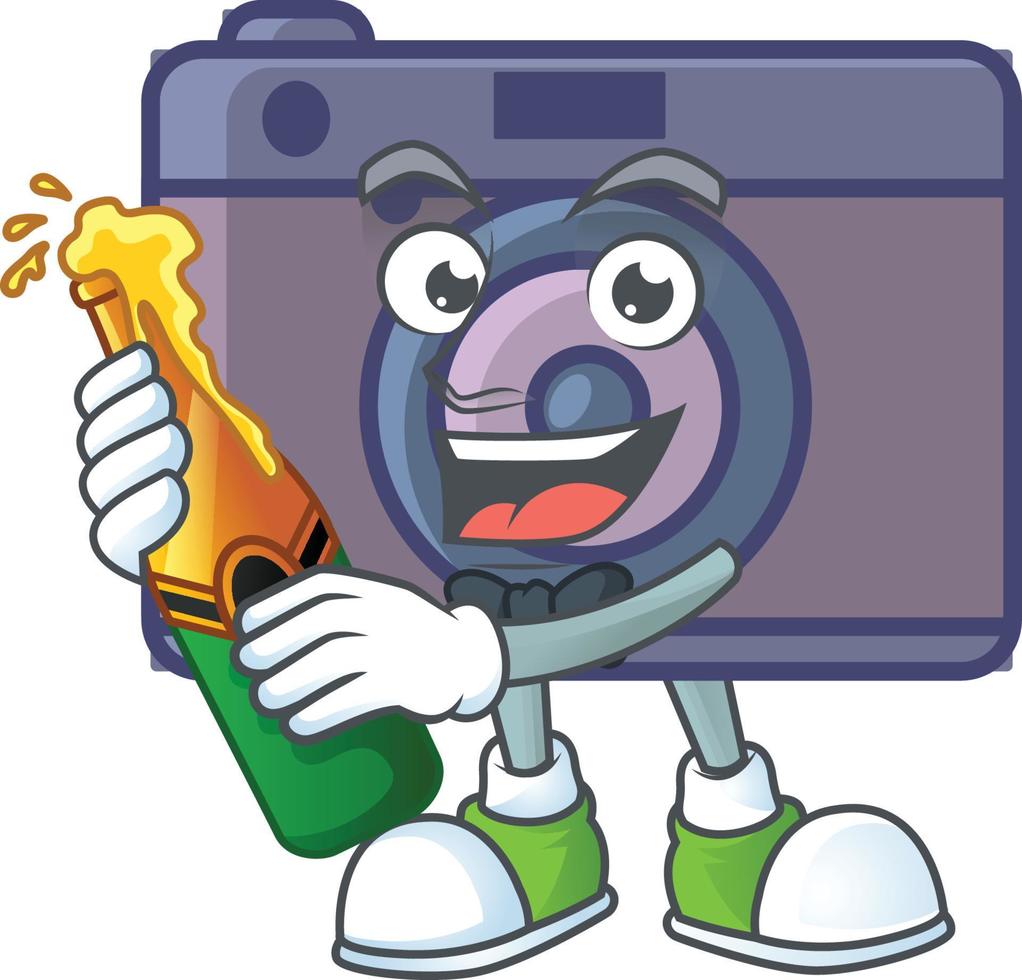 A cute image of retro camera cartoon character vector