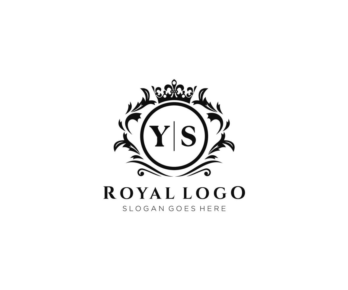 inicial ys letra lujoso marca logo plantilla, para restaurante, realeza, boutique, cafetería, hotel, heráldico, joyas, Moda y otro vector ilustración.