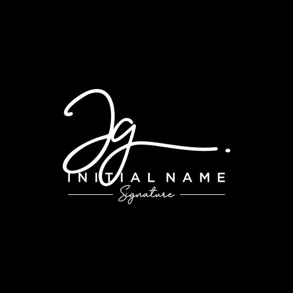 Letter JG Signature Logo Template Vector