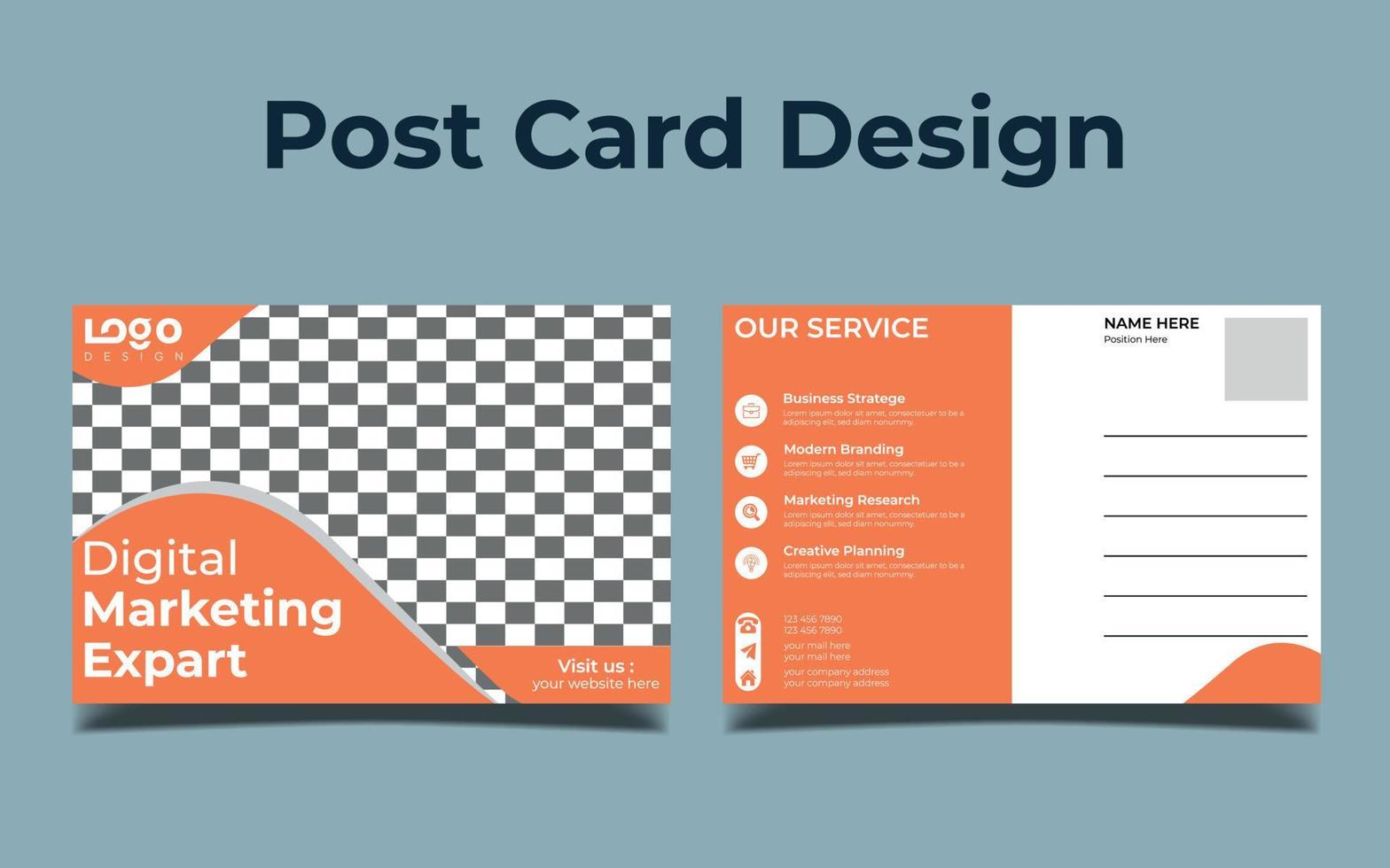 Modern Creative postcard design. vector