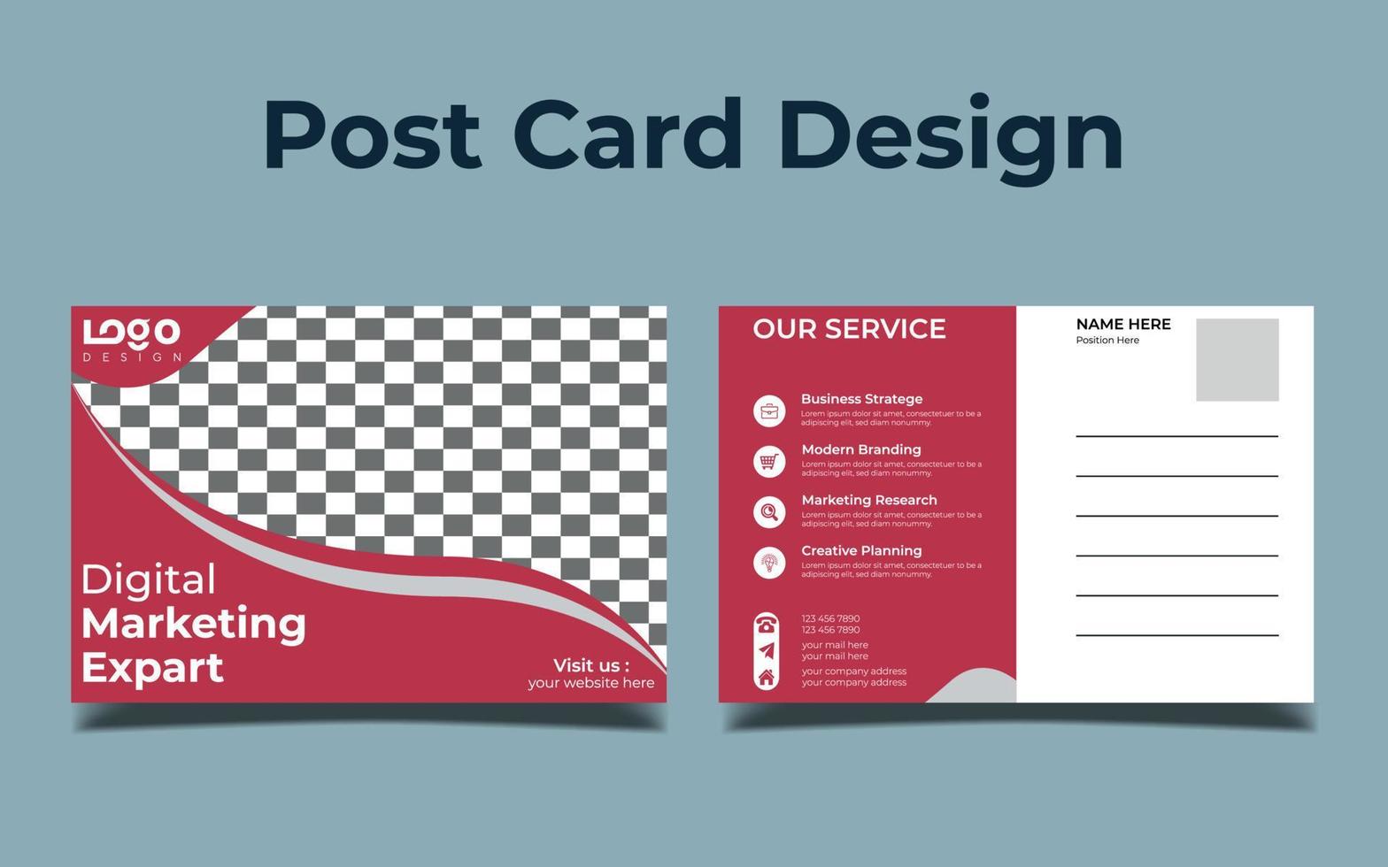 Modern Creative postcard design. vector