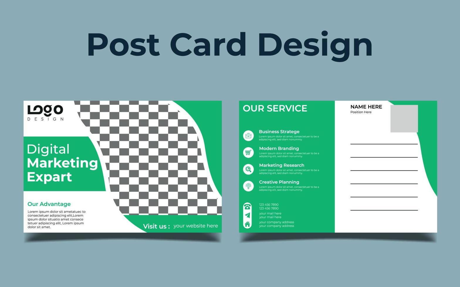 Modern Creative postcard design. vector