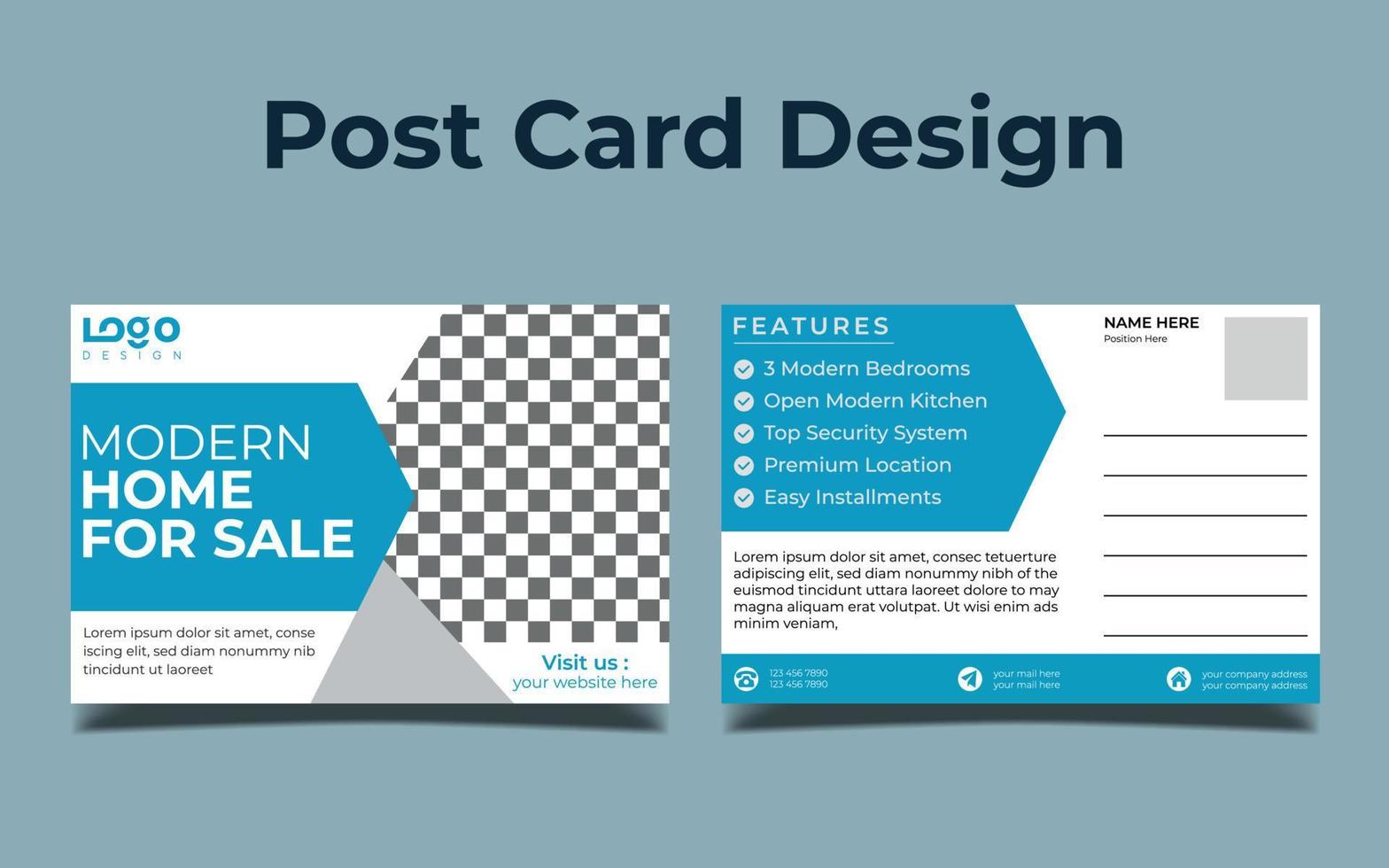 Modern Creative postcard design. vector