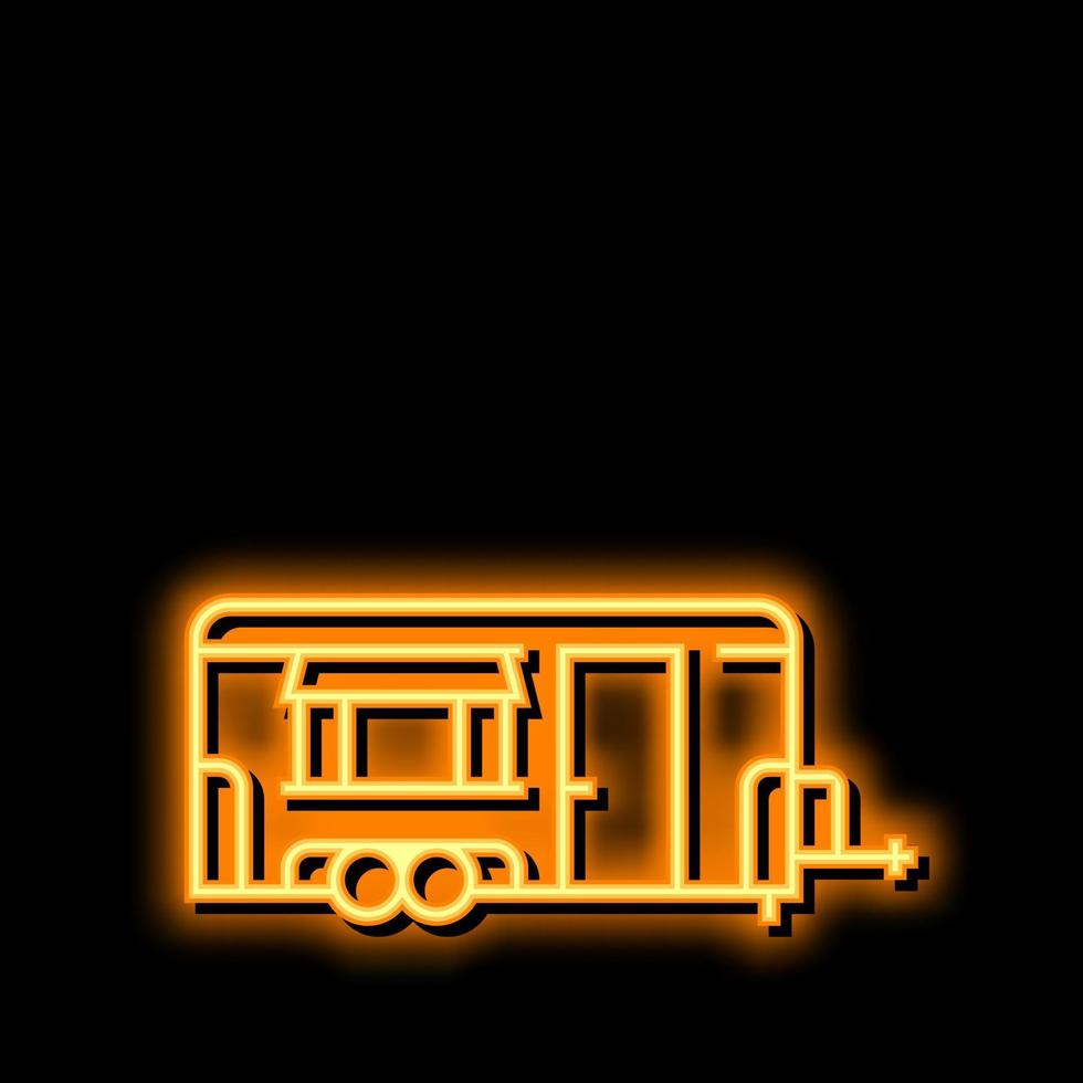 trailer transport neon glow icon illustration vector